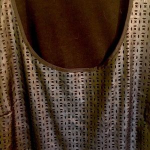 Faux leather Black top Anthropologie med.